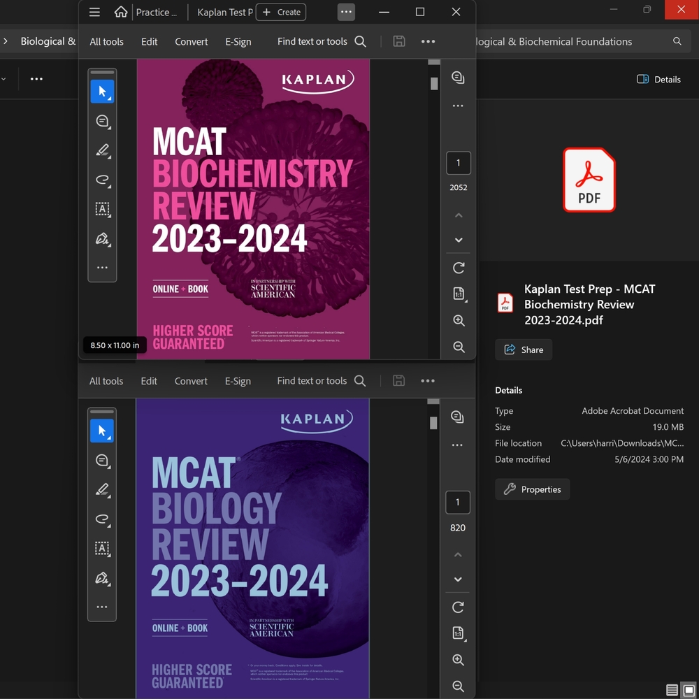 Kaplan MCAT Review Books Set
